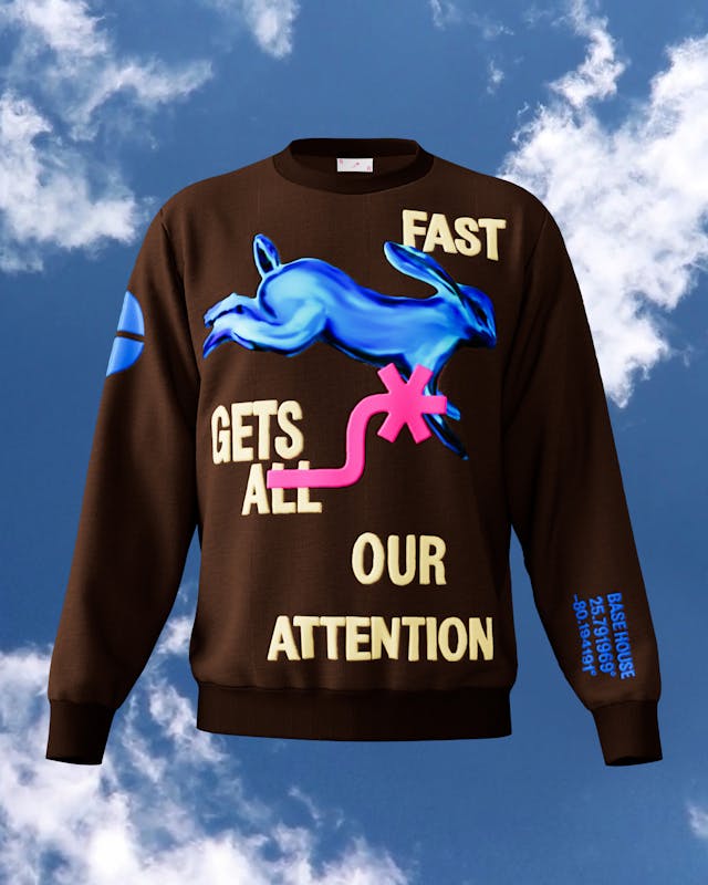 ‘ATTENTION + POWER’ Crew Neck by Slow Rodeo